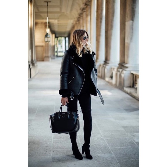 faux fur biker jacket zara